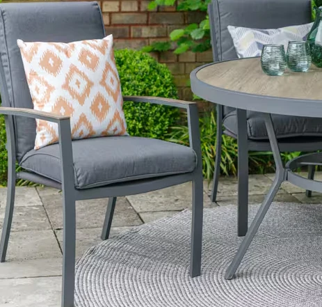 MONZA 4 SEAT SET WITH HIGHBACK ARMCHAIRS & 2.5M PARASOL - Image 2